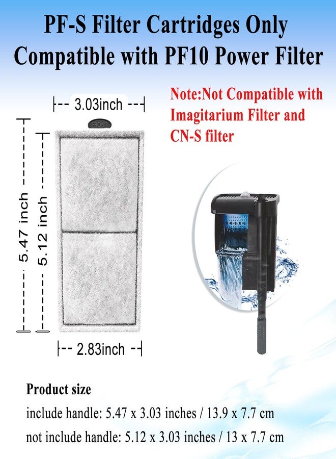 Pryitier 9 Pack PF-S Filter Cartridges Only Fit to Top Fin PF10 Power Filter, Replacement Fish Tank Refill with Zeolite for PF-S(Product Size: 5.12 x 3.03 inches, not Include Handle) - Image 2